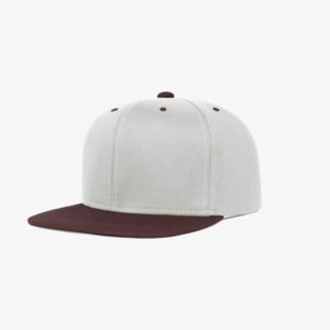 Boné aba reta cinza e bordo - Two Color Perfil