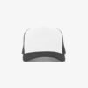 Boné trucker de tela branco e cinza escuro - Frente