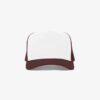 Boné trucker de tela branco e vinho - Frente