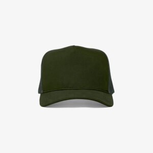 Boné trucker de tela todo verde musgo - One color frente