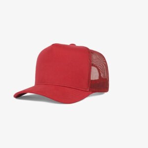 Boné trucker de tela todo vermelho - One color perfil