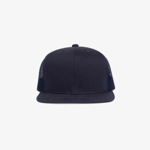 Boné aba reta azul noite em brim e tela - Frente