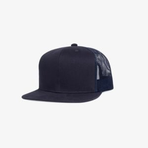 Boné aba reta azul noite em brim e tela - Perfil