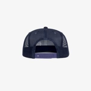 Boné aba reta azul noite em brim e tela - Traseiro