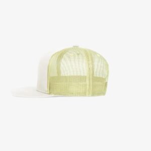 Boné aba reta bege em brim e tela - Lateral