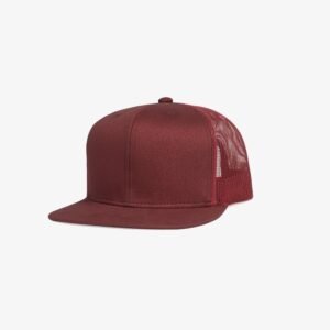 Boné aba reta bordo em brim e tela - Perfil