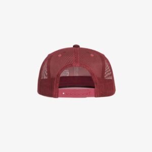 Boné aba reta bordo em brim e tela - Traseiro