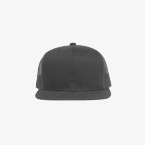 Boné aba reta cinza escuro em brim e tela - Frente