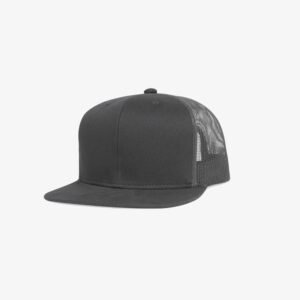 Boné aba reta cinza escuro em brim e tela - Perfil