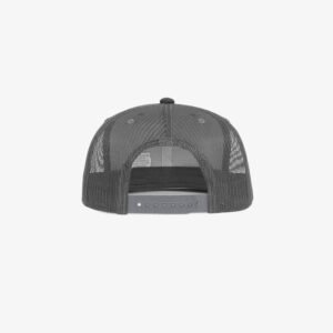 Boné aba reta cinza escuro em brim e tela - Traseiro