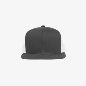 Boné aba reta em brim cinza 8088 e tela branca - Frente