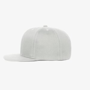 Boné aba reta em sarja cinza claro - Lateral