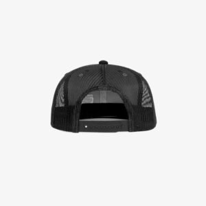 Boné aba reta preto em brim e tela - Traseiro