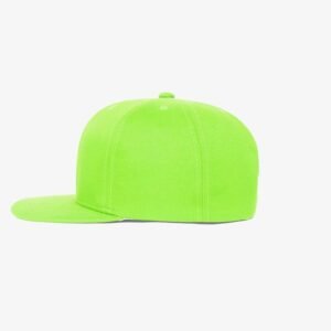 Boné aba reta em sarja verde fluorescente -Lateral