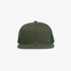 Boné aba reta verde musgo em brim e tela - Frente