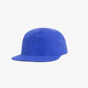 Boné five panel em veludo azul royal - Perfil