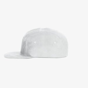 Boné five panel em veludo cinza claro - Lateral