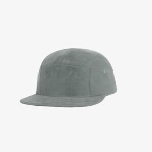 Boné five panel em veludo cinza escuro - Perfil