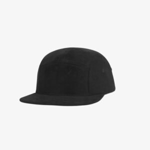 Boné five panel em veludo preto - Perfil