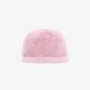 Boné five panel em veludo rosa bebe - Frente