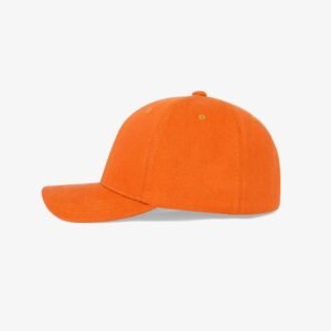 Boné flex fechado em brim laranja - Lateral