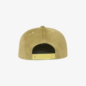 Boné snapback aba reta em veludo caramelo claro - Traseiro