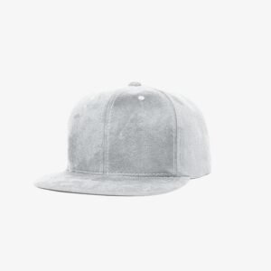 Boné snapback aba reta em veludo cinza claro - Perfil