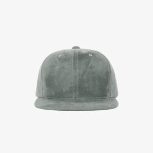 Boné snapback aba reta em veludo cinza escuro - Frente