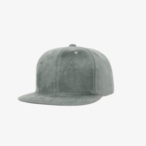 Boné snapback aba reta em veludo cinza escuro - Perfil