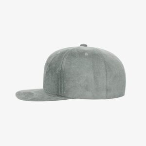 Boné snapback aba reta em veludo cinza escuro - Lateral
