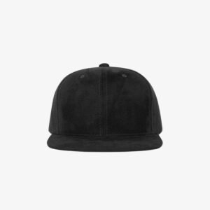 Boné snapback aba reta em veludo preto - Frente