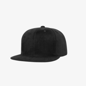 Boné snapback aba reta em veludo preto - Perfil