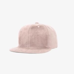 Boné snapback aba reta em veludo rosa claro - Perfil