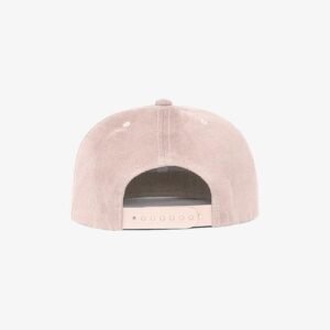 Boné snapback aba reta em veludo rosa claro - Traseiro
