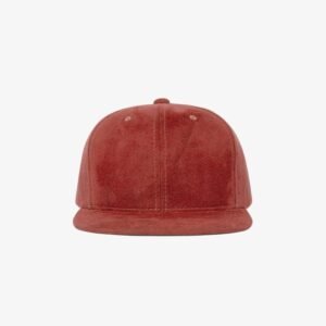 Boné snapback aba reta em veludo vermelho - Frente