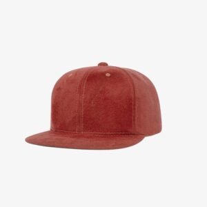 Boné snapback aba reta em veludo vermelho - Perfil
