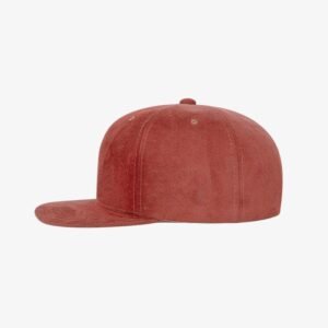 Boné snapback aba reta em veludo vermelho - Lateral