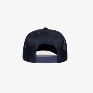 Boné trucker azul marinho em sarja e tela - Traseiro