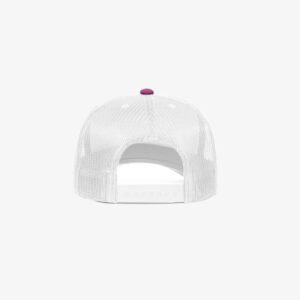 Boné trucker de sarja frente lilas 21 e traseira de tela branca - Traseiro