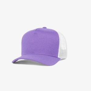 Boné trucker de sarja frente roxo claro 26 e traseira de tela branca - Perfil