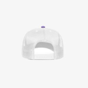 Boné trucker de sarja frente roxo claro 26 e traseira de tela branca - Traseiro