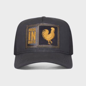Boné trucker todo preto com tela - Frente